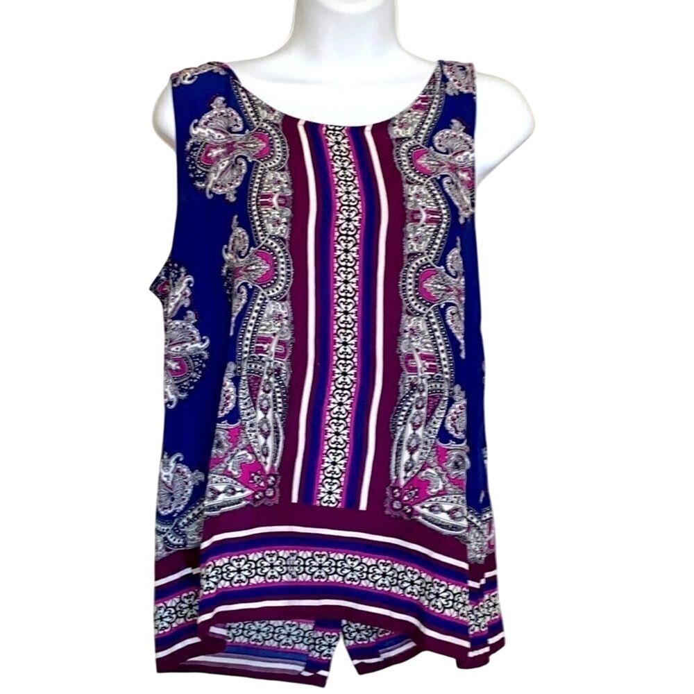 Cynthia Rowley Sleeveless Paisley Top Small